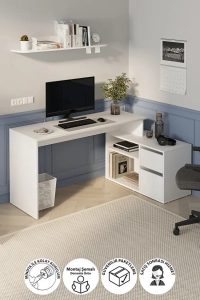 Çalışma Masası Fonksiyonel Çalışma Masası Ofis Masası Beyaz